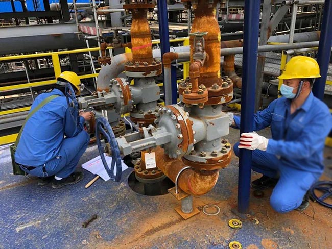 新日化工厂沪工阀门更换安装工作完成